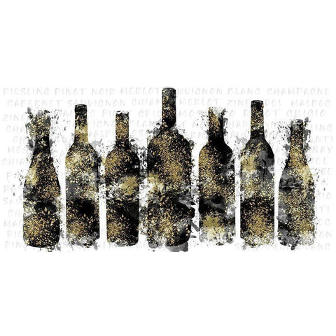 Wine Selection Black Modern Wood Framed Art Print with Double Matting by Carpentieri, Natalie