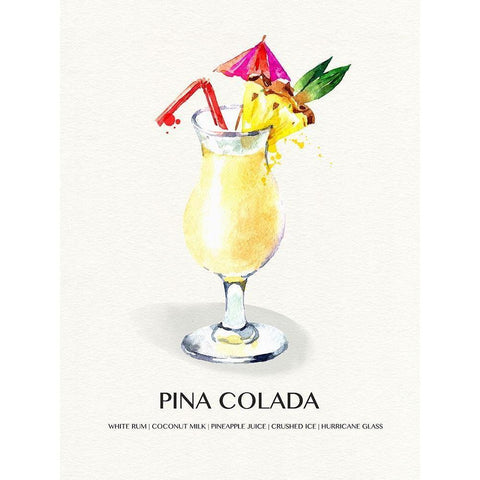 Pina Colada Black Modern Wood Framed Art Print by Jill, Susan