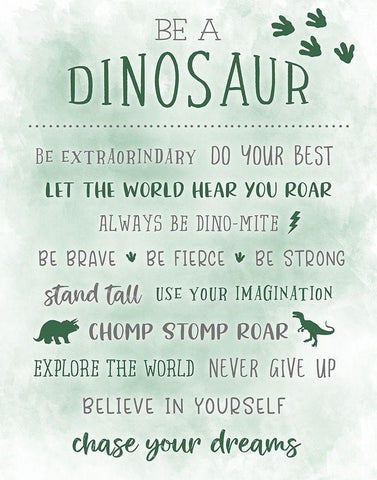 Be a Dinosaur Black Ornate Wood Framed Art Print with Double Matting by Carpentieri, Natalie