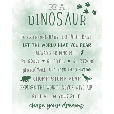 Be a Dinosaur Black Modern Wood Framed Art Print by Carpentieri, Natalie