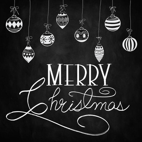 Merry Christmas White Modern Wood Framed Art Print with Double Matting by Santiago, Daniela