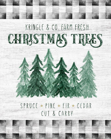 Kringle and Co. Trees White Modern Wood Framed Art Print with Double Matting by Carpentieri, Natalie