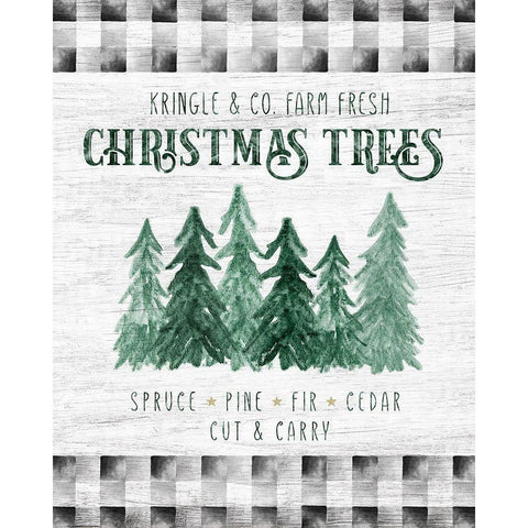 Kringle and Co. Trees White Modern Wood Framed Art Print by Carpentieri, Natalie