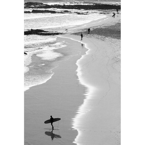 Gold Coast Beach White Modern Wood Framed Art Print by Wall, David
