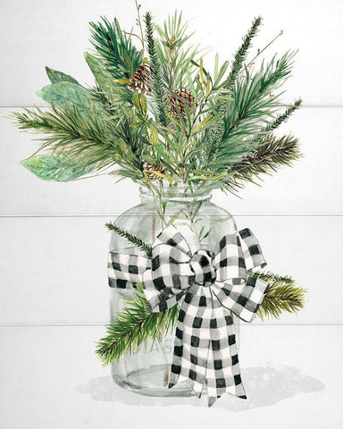 Evergreen Black Ornate Wood Framed Art Print with Double Matting by Robinson, Carol