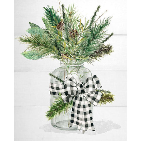 Evergreen Black Modern Wood Framed Art Print by Robinson, Carol