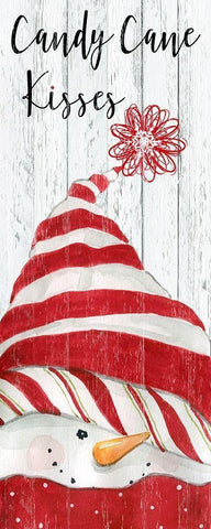 Snowman Kisses Black Ornate Wood Framed Art Print with Double Matting by Robinson, Carol