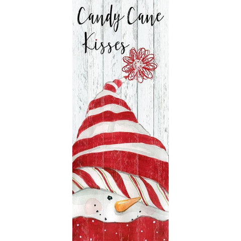 Snowman Kisses Black Modern Wood Framed Art Print with Double Matting by Robinson, Carol