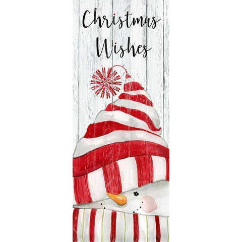 Snowman Wishes Black Modern Wood Framed Art Print by Robinson, Carol