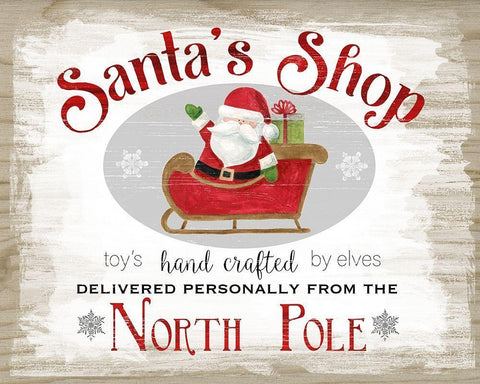 Santas Shop Black Ornate Wood Framed Art Print with Double Matting by Robinson, Carol