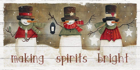 Making Spirits Bright White Modern Wood Framed Art Print with Double Matting by Robinson, Carol