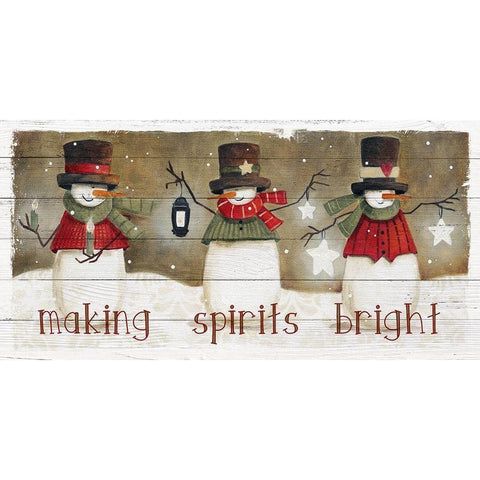 Making Spirits Bright Black Modern Wood Framed Art Print with Double Matting by Robinson, Carol