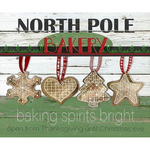 Christmas Bakery White Modern Wood Framed Art Print by Robinson, Carol