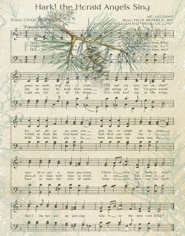 Angels Sing White Modern Wood Framed Art Print with Double Matting by Robinson, Carol