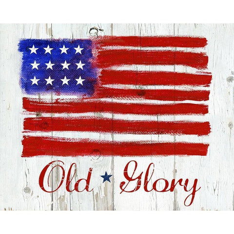 Old Glory White Modern Wood Framed Art Print by Cole, Jan