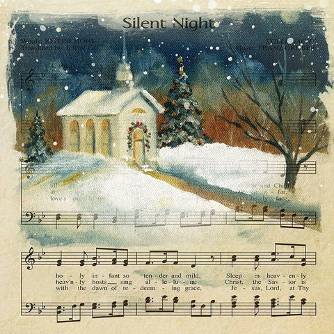 Silent Night White Modern Wood Framed Art Print by Robinson, Carol