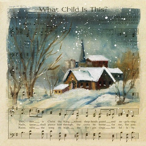 What Child is This? White Modern Wood Framed Art Print with Double Matting by Robinson, Carol