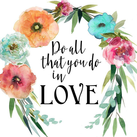 Bright Sentiment I Gold Ornate Wood Framed Art Print with Double Matting by Robinson, Carol