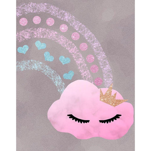Cloudy Rainbow White Modern Wood Framed Art Print by Santiago, Daniela