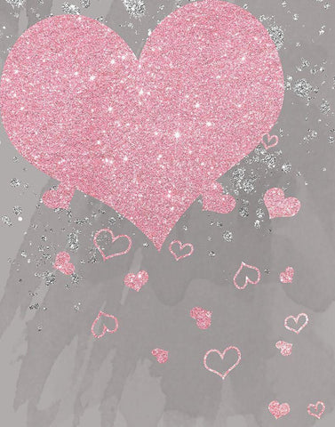Sparkling Love White Modern Wood Framed Art Print with Double Matting by Santiago, Daniela