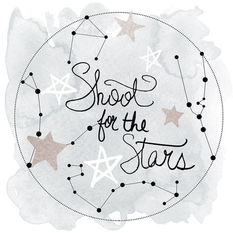 Shoot For the Stars Black Modern Wood Framed Art Print by Santiago, Daniela