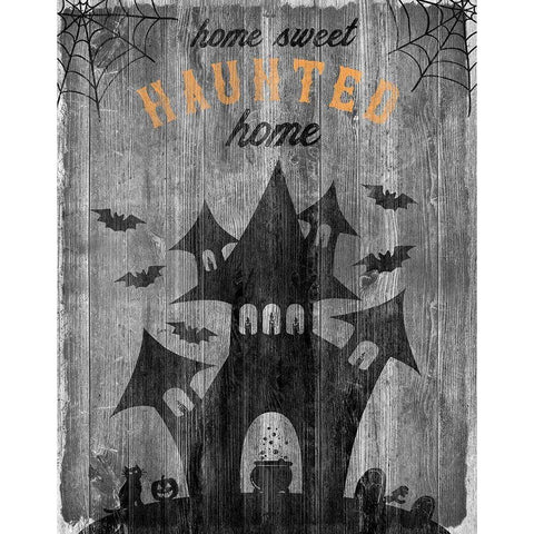 Haunted House Black Modern Wood Framed Art Print with Double Matting by Carpentieri, Natalie