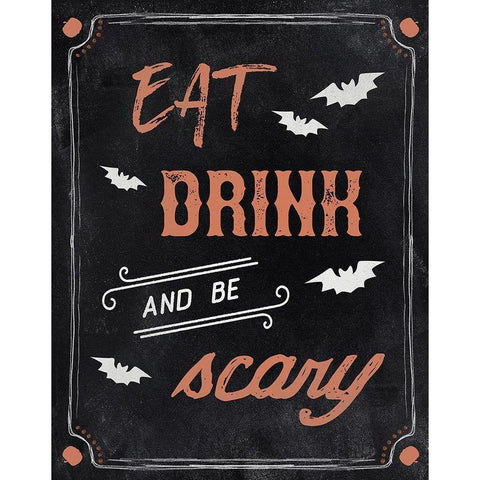 Be Scary Black Modern Wood Framed Art Print with Double Matting by Carpentieri, Natalie