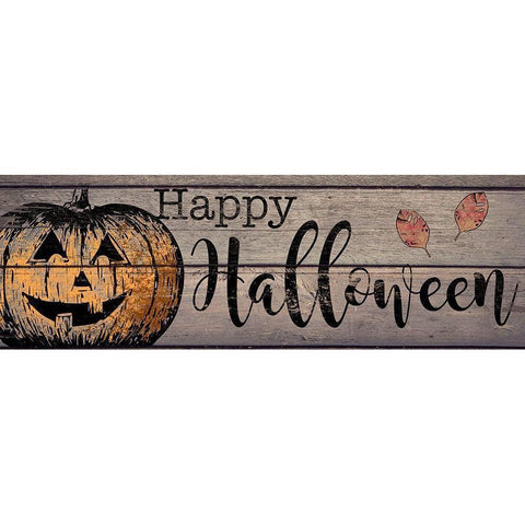 Happy Halloween Gold Ornate Wood Framed Art Print with Double Matting by CAD Designs