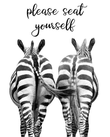 Zebra Bum White Modern Wood Framed Art Print with Double Matting by Delimont, Danita