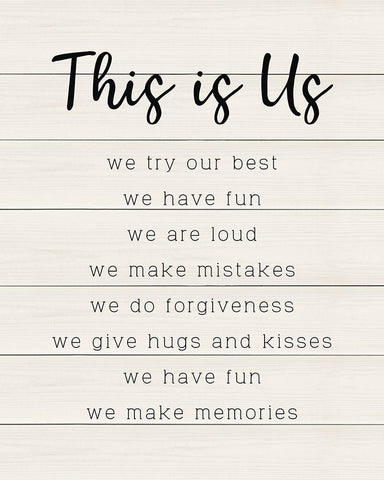 This is Us White Modern Wood Framed Art Print with Double Matting by CAD Designs