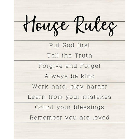 House Rules Gold Ornate Wood Framed Art Print with Double Matting by CAD Designs