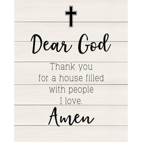 Dear God White Modern Wood Framed Art Print by CAD Designs