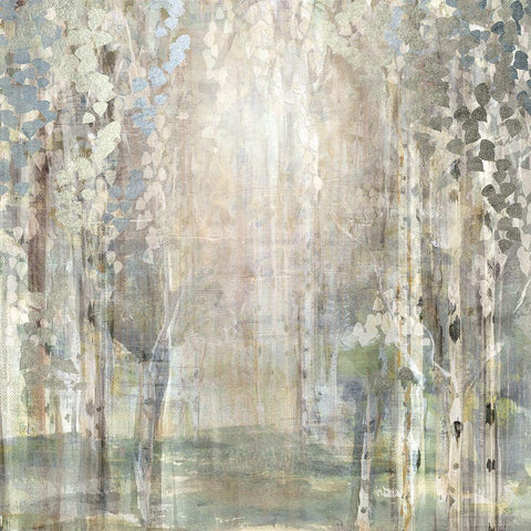 Birch Wood Clearing White Modern Wood Framed Art Print by Jill, Susan