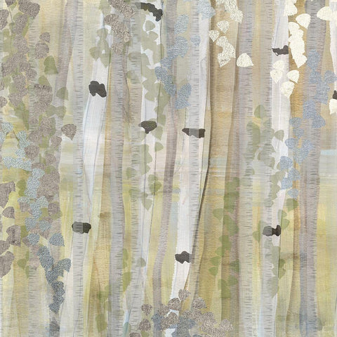 Spring Birch Grove I White Modern Wood Framed Art Print with Double Matting by Jill, Susan