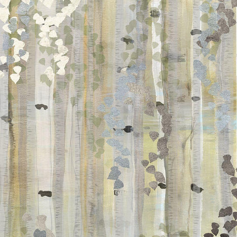 Spring Birch Grove Black Ornate Wood Framed Art Print with Double Matting by Jill, Susan