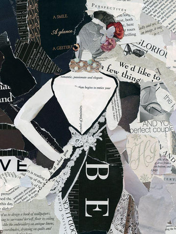 Fashion Mosaic II Black Ornate Wood Framed Art Print with Double Matting by Robinson, Carol