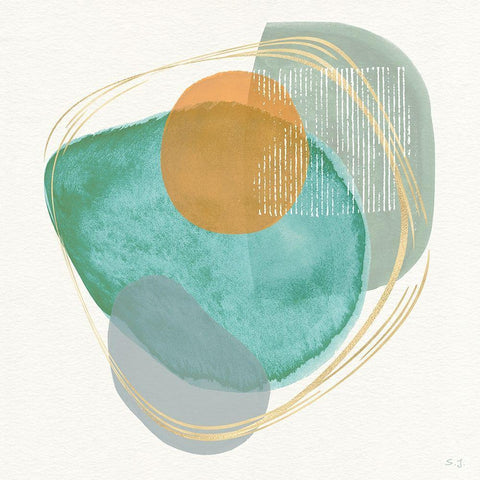 River Jewels I White Modern Wood Framed Art Print by Jill, Susan