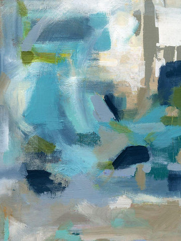 Circle the Beachfront White Modern Wood Framed Art Print with Double Matting by Robinson, Carol