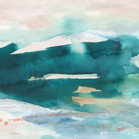 Ocean Lights Black Ornate Wood Framed Art Print with Double Matting by Robinson, Carol