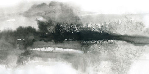 Dramatic Setting White Modern Wood Framed Art Print with Double Matting by Robinson, Carol