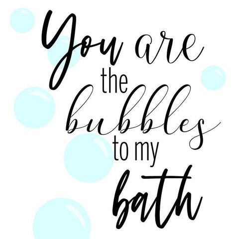 Bubble Bath White Modern Wood Framed Art Print with Double Matting by CAD Designs