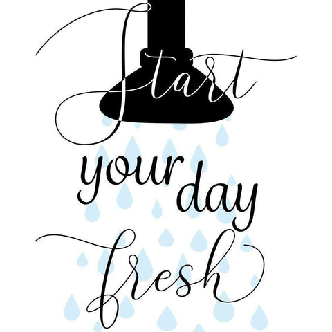 Start Fresh Black Modern Wood Framed Art Print by CAD Designs