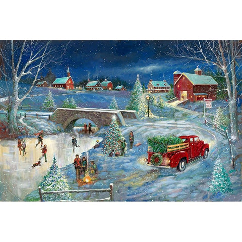 Warm Holidays Memories Gold Ornate Wood Framed Art Print with Double Matting by Manning, Ruane