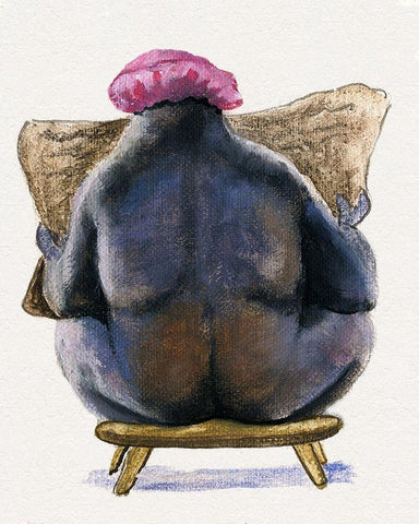 Bath Animals III Black Ornate Wood Framed Art Print with Double Matting by Brooks, Donna