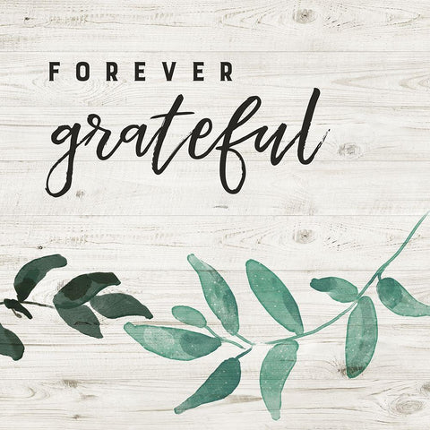 Forever Grateful Black Modern Wood Framed Art Print by Murray, Amanda