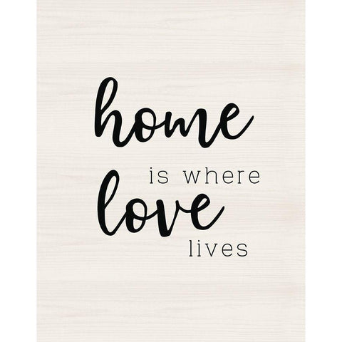 Love Lives White Modern Wood Framed Art Print by CAD Designs