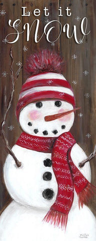 Let It Snow Black Ornate Wood Framed Art Print with Double Matting by Dunlap, Marilyn