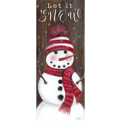 Let It Snow Black Modern Wood Framed Art Print with Double Matting by Dunlap, Marilyn