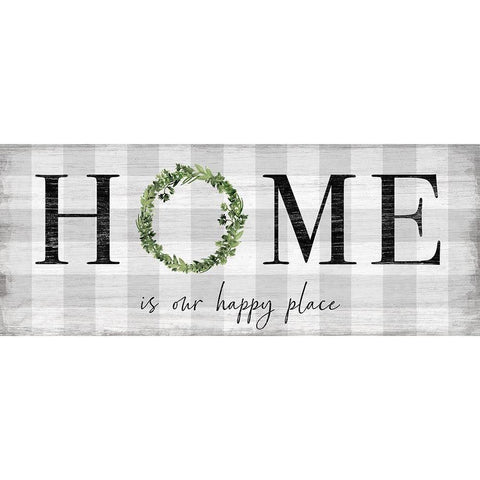 Home is our Happy Place Black Modern Wood Framed Art Print with Double Matting by Carpentieri, Natalie