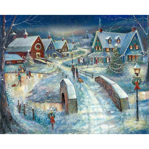 Home for the Holidays White Modern Wood Framed Art Print by Manning, Ruane